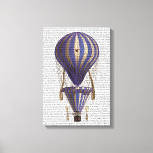 Tiered Hot Air Balloon Blue Canvas Print