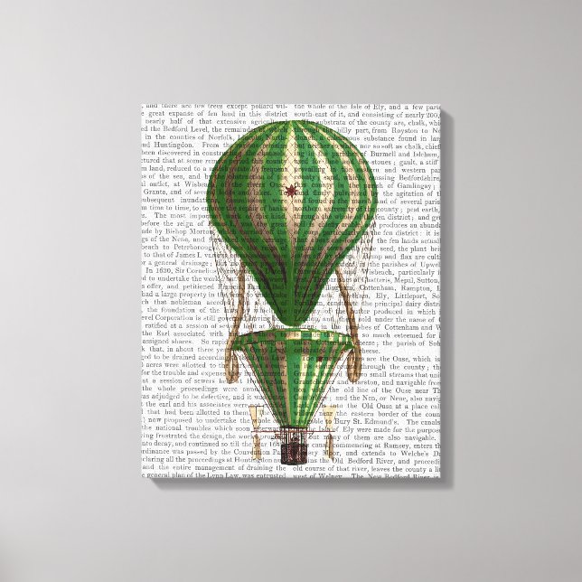 Tiered Hot Air Balloon Green Canvas Print (Front)