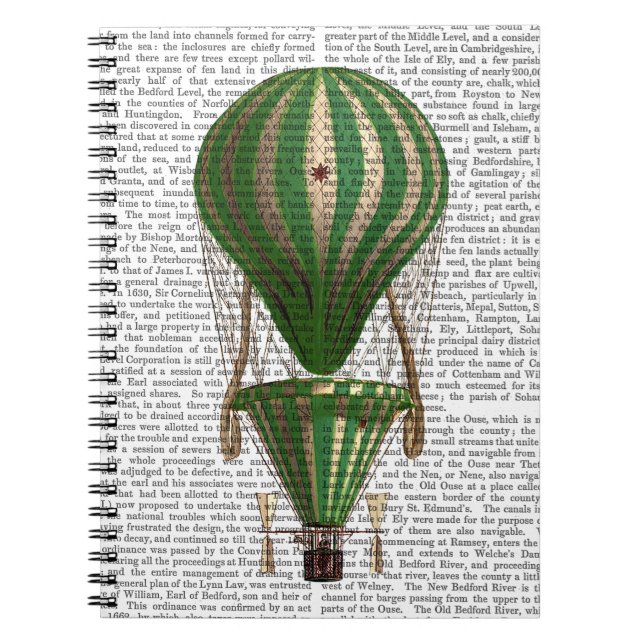 Tiered Hot Air Balloon Green Notebook (Front)
