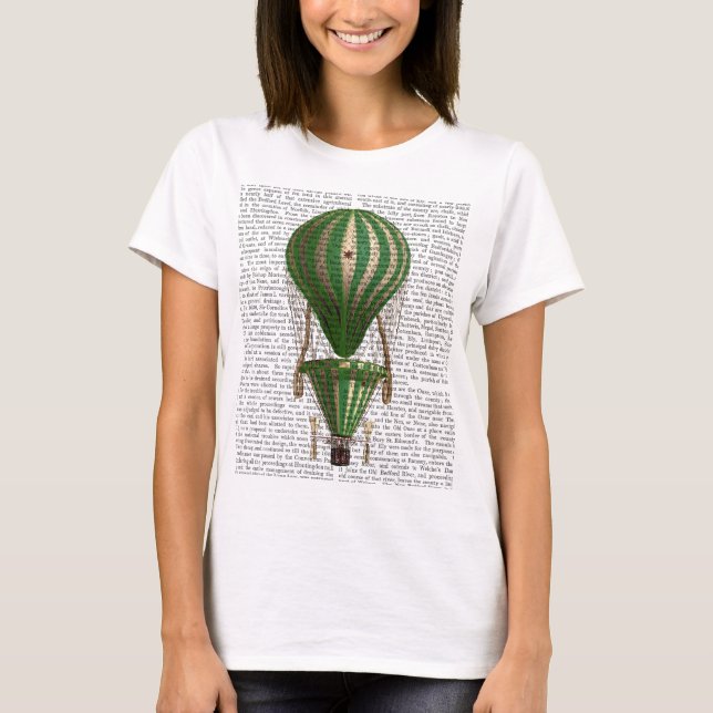 Tiered Hot Air Balloon Green T-Shirt (Front)