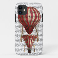 Tiered Hot Air Balloon Print Red