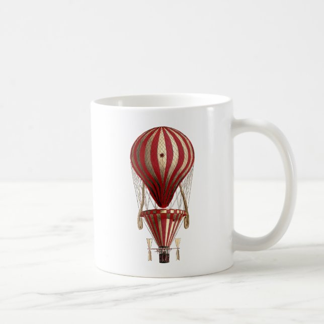 Tiered Hot Air Balloon Print Red Coffee Mug (Right)