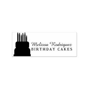 Tiered Layered Cake Baker Birthday Script  Logo Rubber Stamp
