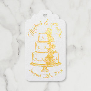 Tiered Wedding Cake Bridal Shower Engagement Gift Tags