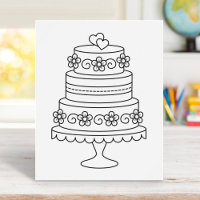 Tiered Wedding Cake Colouring Page
