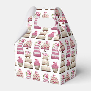 Tiered Wedding Cakes Cute Pattern Favor Box