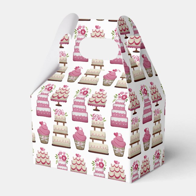 Tiered Wedding Cakes Cute Pattern Favor Box (Front Side)