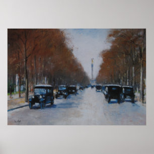 Tiergartenallee mit Siegessäule Poster