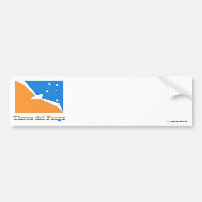 Tierra del Fuego flag with name Bumper Sticker (Front)