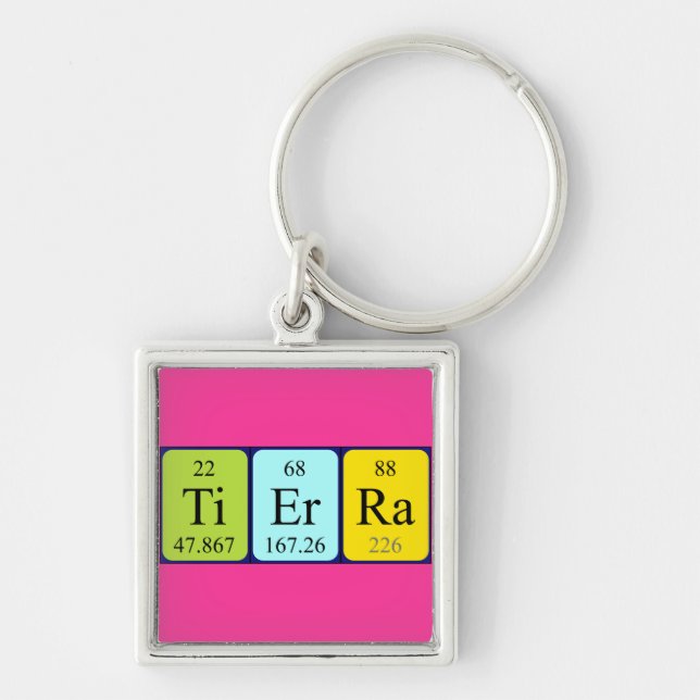 Tierra periodic table name keyring (Front)