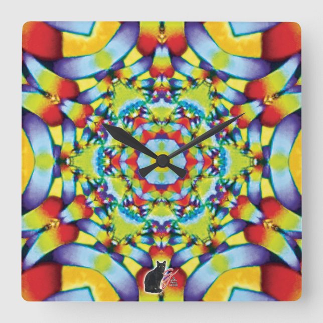 Tiers Kaleidoscope Square Wall Clock (Front)