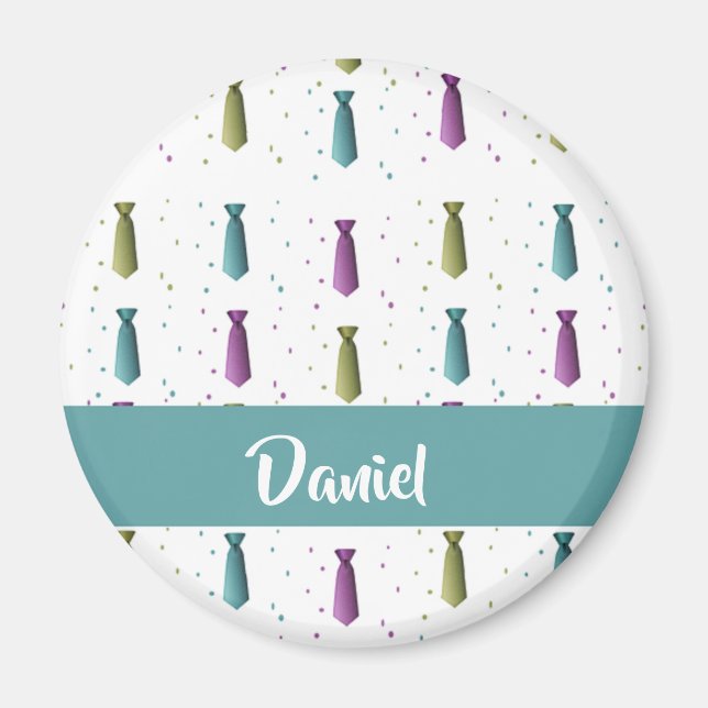 Ties polka dots pattern magnet (Front)