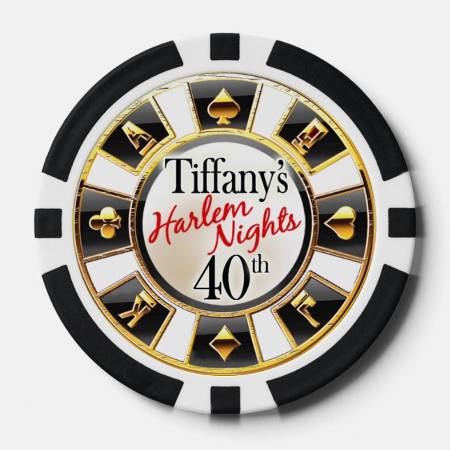 Tiffany 40th Harlem Vegas Casino Chip-Gold Poker Chips (Front)