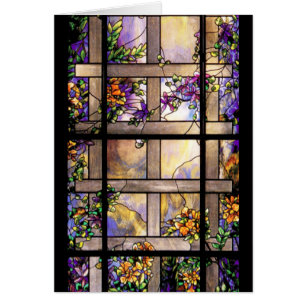Tiffany Art Nouveau Stained Glass Card