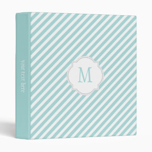 Tiffany Blue & White Striped Pattern Binder
