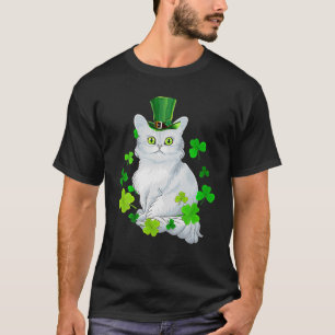 Tiffany Cat Shamrock Happy St Patrick's Day Cat T-Shirt