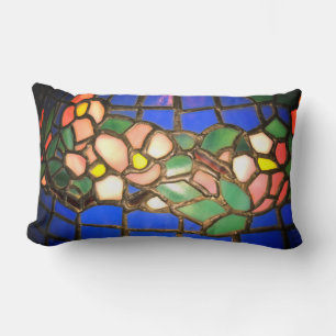 Tiffany Dogwood Stained Glass  Lumbar Pillow