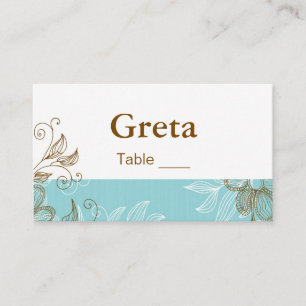 Tiffany et Brown Table Florale Cartes de Place
