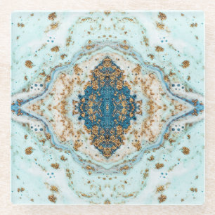 Tiffany Gold: Luxury Marble Seamless Glass Coaster
