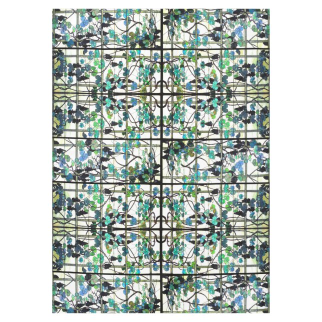 Tiffany Grapes Vineyard Stained Glass Tablecloth (Front)