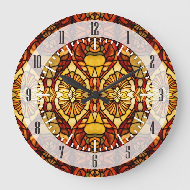 Tiffany Lamp Symmetry Large Clock (Front)