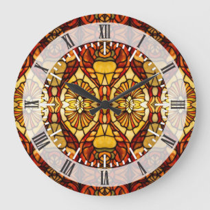 Tiffany Lamp Symmetry Large Clock