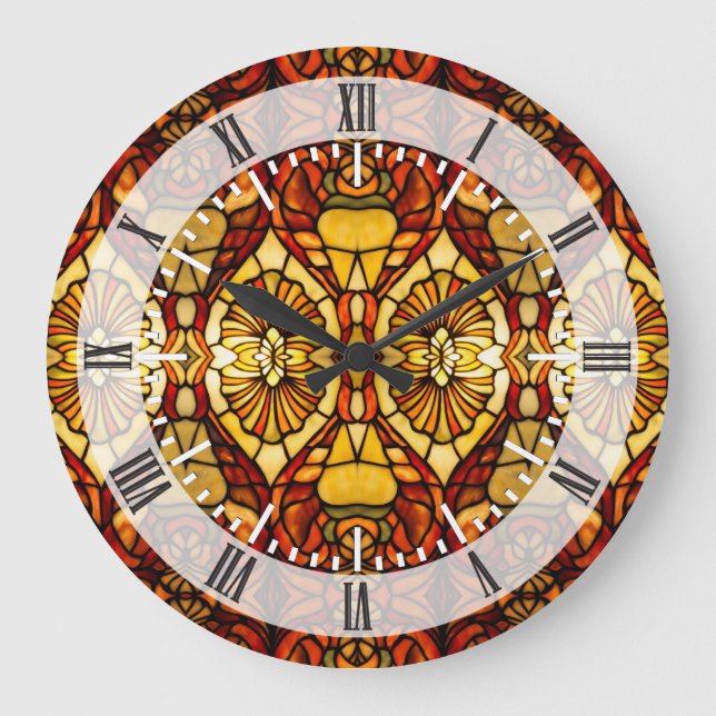 Tiffany Lamp Symmetry Large Clock (Front)
