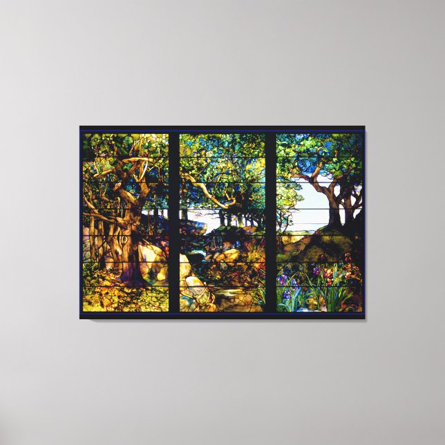 Tiffany Landscape Stained Glass Window Canvas Print (Front)