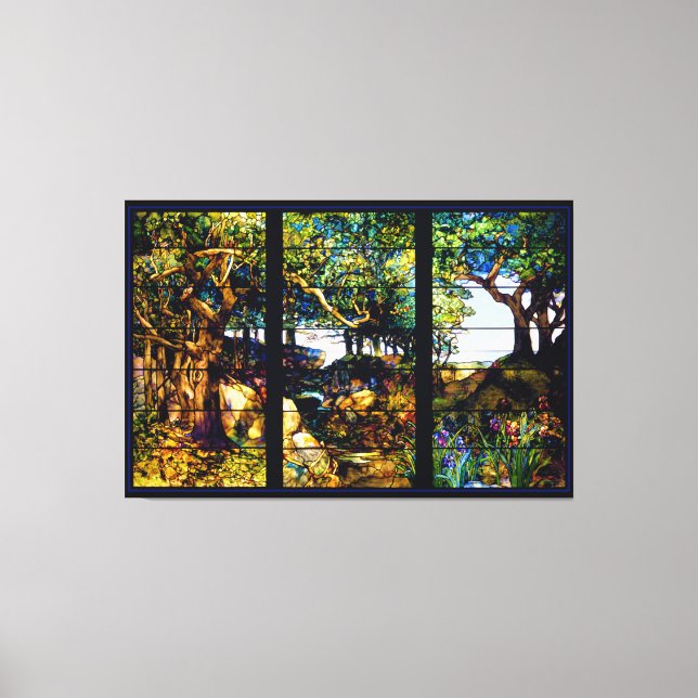 Tiffany Landscape Stained Glass Window Canvas Print (Front)