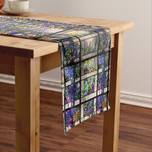 Tiffany Stained Glass Flowers Table Runner