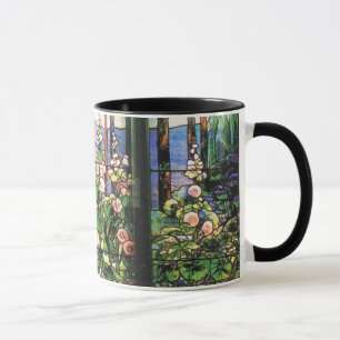 Tiffany Stained Glass Hollyhocks Mug