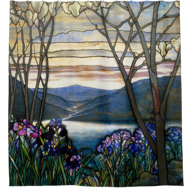 Tiffany Stained Glass Magnolias Irises Art Nouveau (Front)