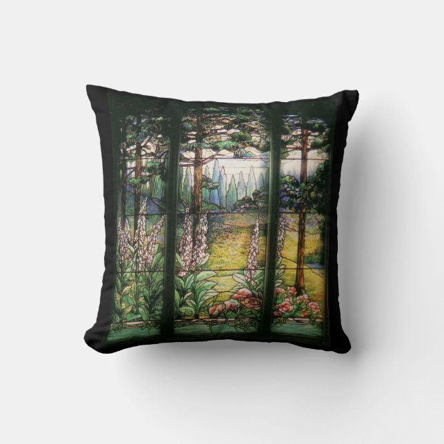 Tiffany Stained Glass Nature Pillow (Front)