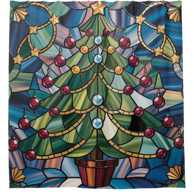 Tiffany-Style Stained Glass Christmas Tree (Front)