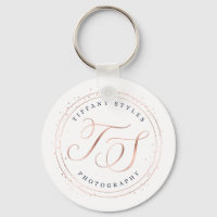 Tiffany Styles Navy Blue & Rose Gold Company Logo