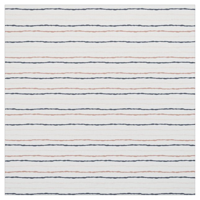 Tiffany Styles Rose Gold & Navy Striped Pattern Fabric (Swatch)
