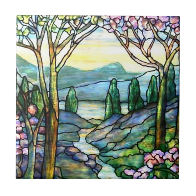 tiffany tiles mountain landscape (Front)
