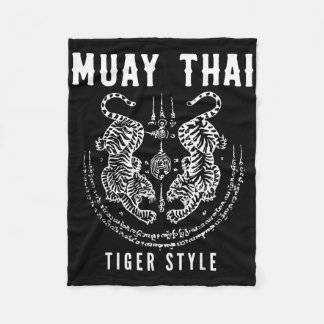 Tigar Style Muay Thai Vintage Kickboxing Training  Fleece Blanket
