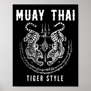 Tigar Style Muay Thai Vintage Kickboxing Training Poster