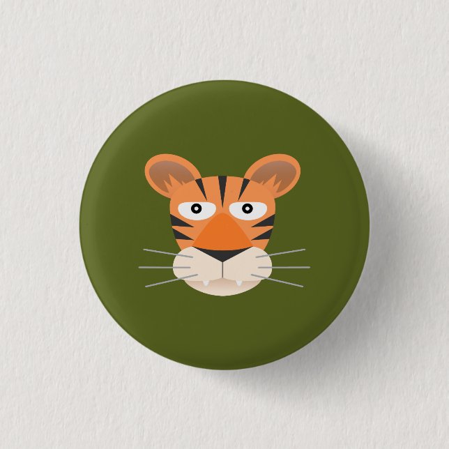 Tiger 1 Inch Round Button (Front)