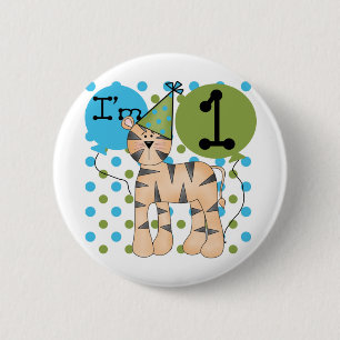 Tiger 1st Birthday T-shirts and Gifts 2 Inch Round Button