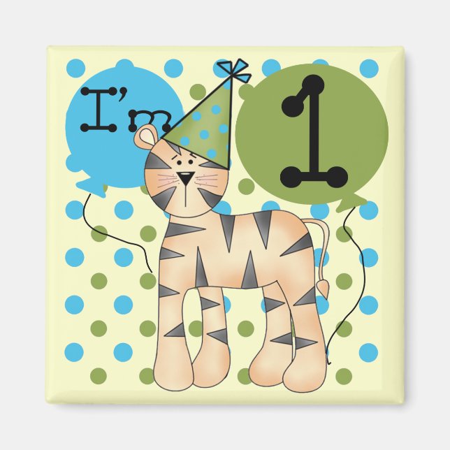 Tiger 1st Birthday T-shirts and Gifts Magnet (Front)