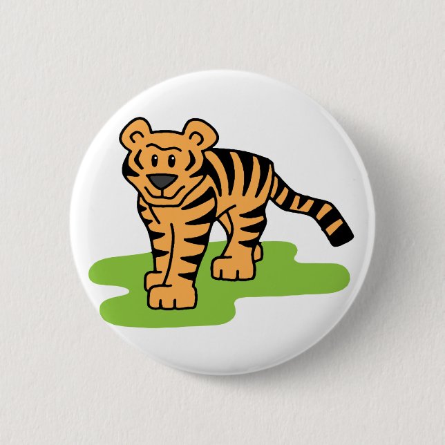 Tiger 2 Inch Round Button (Front)