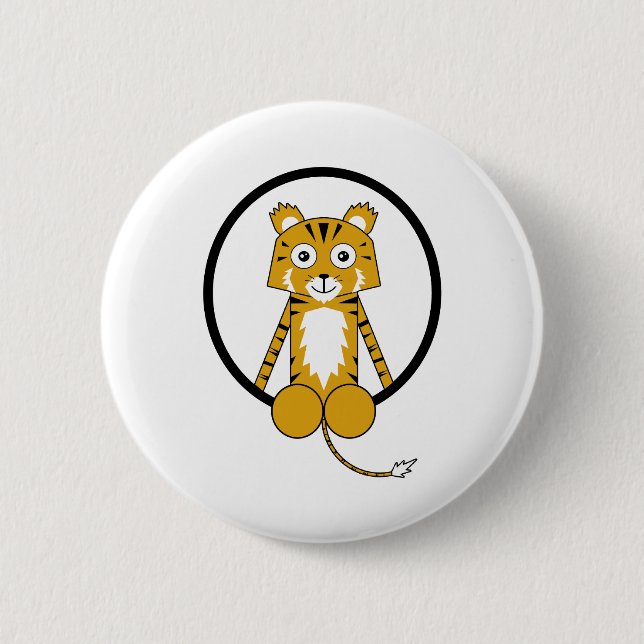 Tiger 2 Inch Round Button (Front)