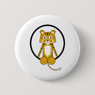 Tiger 2 Inch Round Button