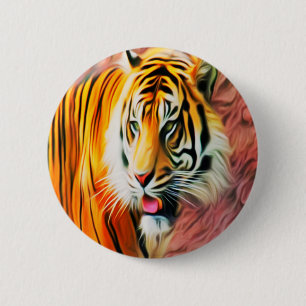 Tiger 2 Inch Round Button
