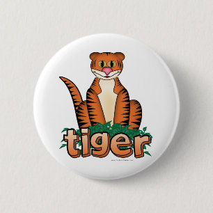 TIGER! 2 INCH ROUND BUTTON