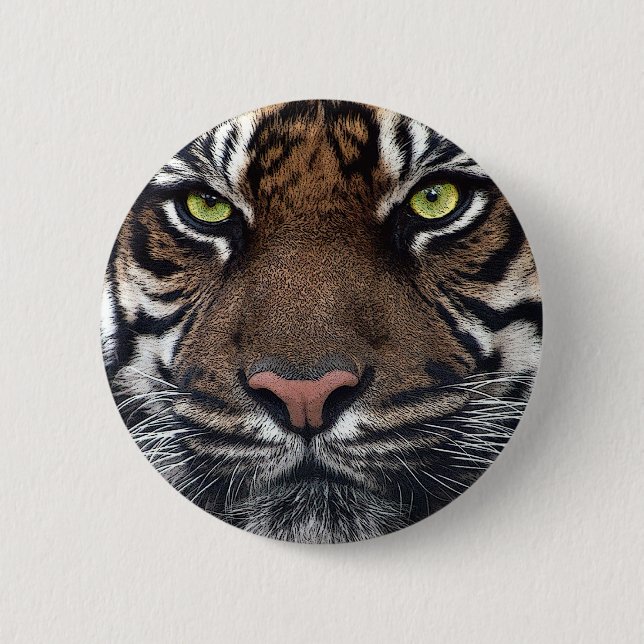 Tiger 2 Inch Round Button (Front)