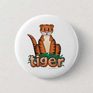 TIGER! 2 INCH ROUND BUTTON