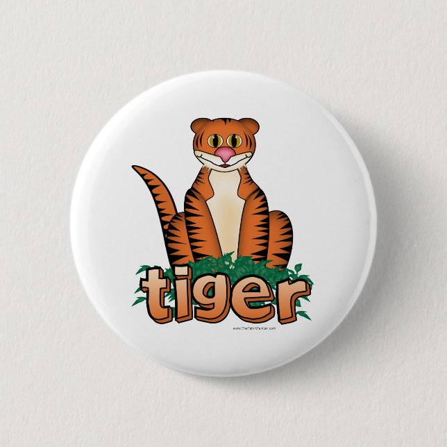 TIGER! 2 INCH ROUND BUTTON (Front)